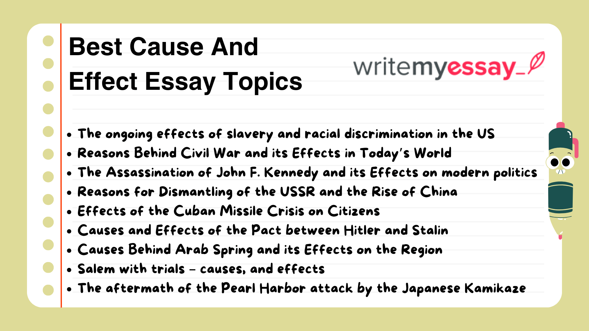 Best Cause And Effect Essay Topics